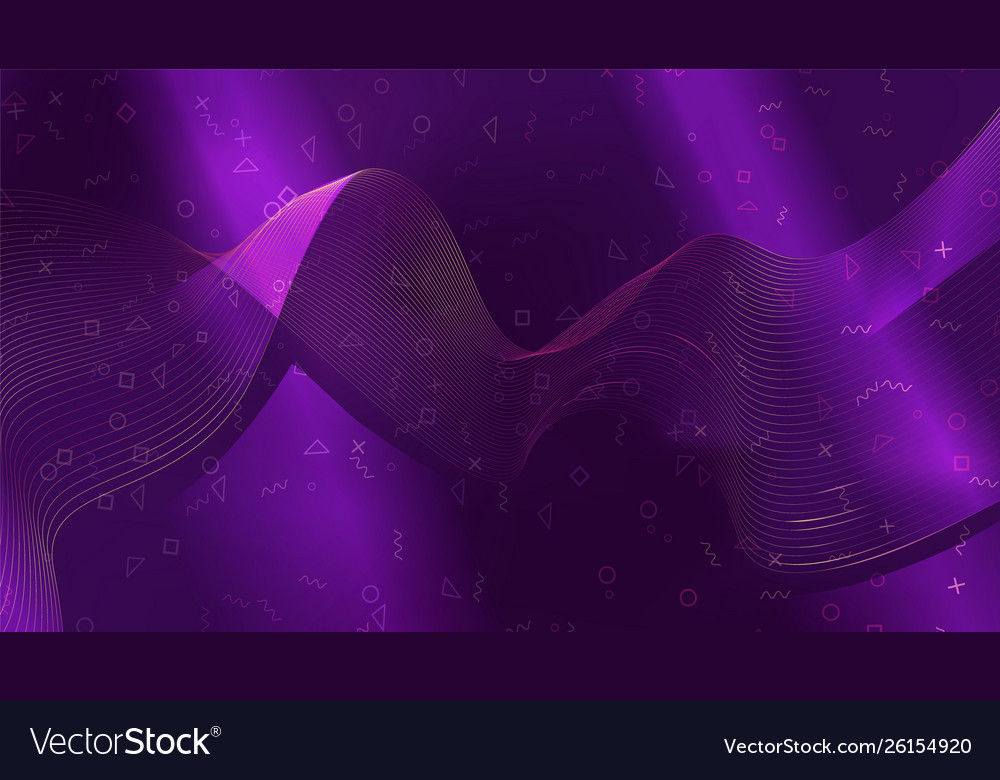 Abstract wave mesh on geometry shape purple