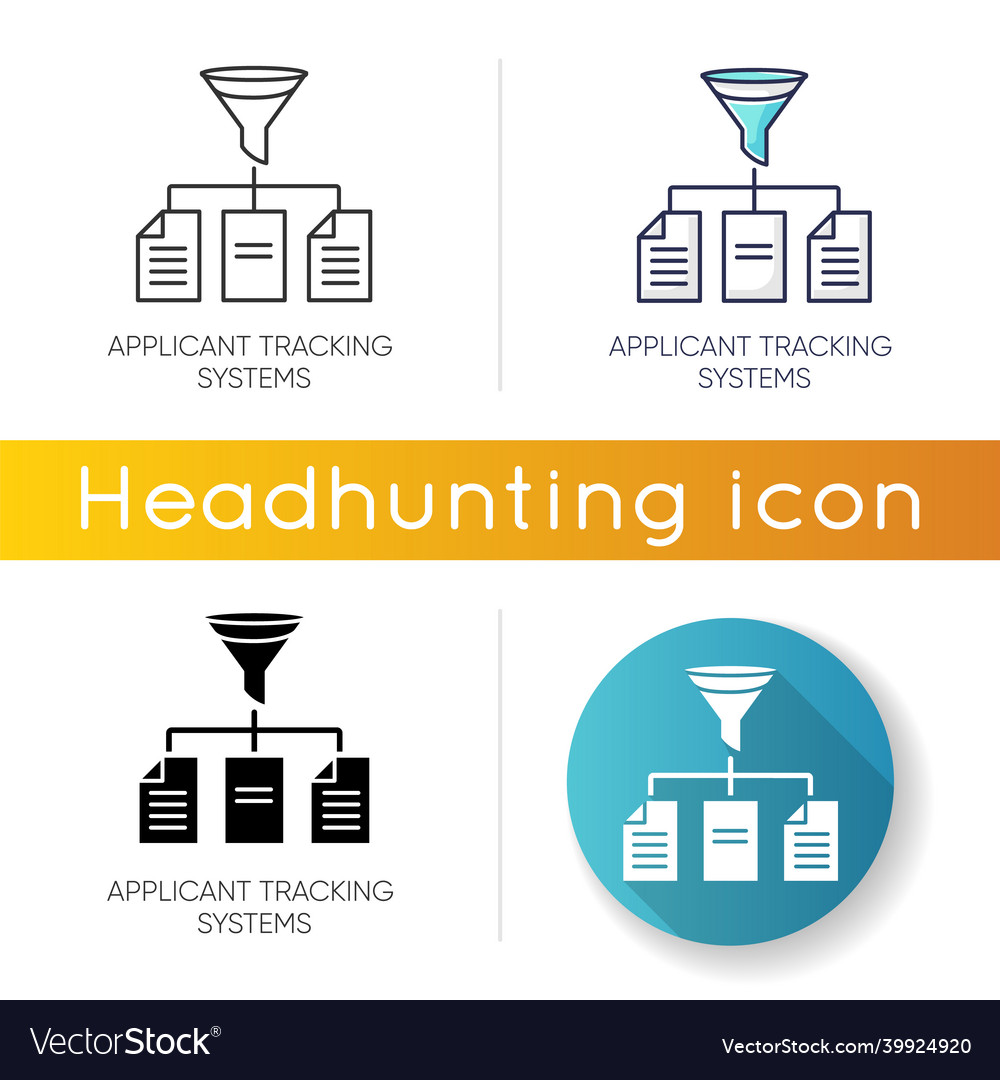 Applicant tracking system icon linear black Vector Image