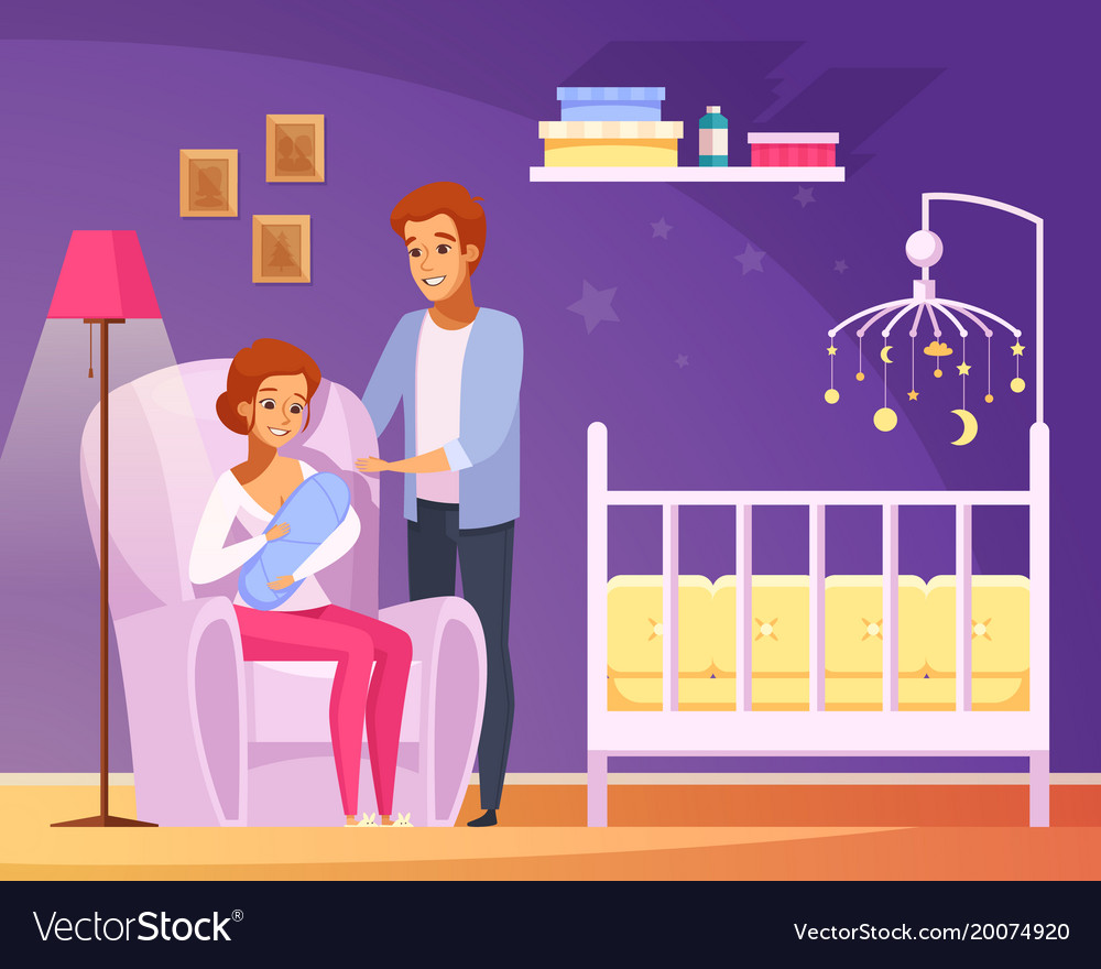 Breastfeeding cartoon composition Royalty Free Vector Image