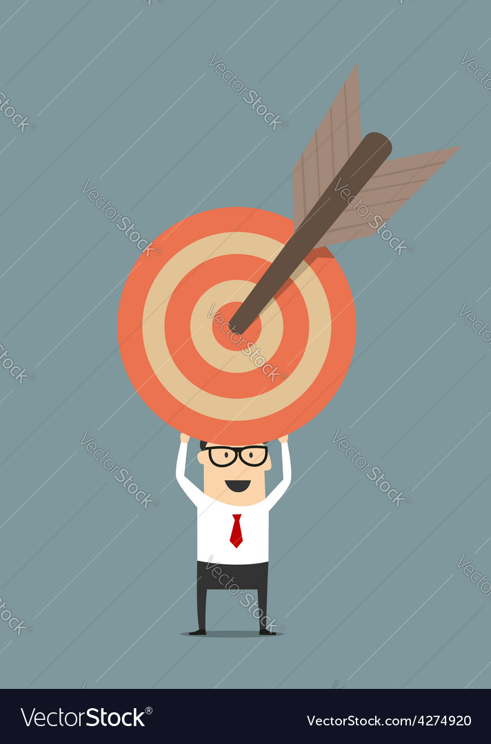 Businessman Holding Target With Arrow Royalty Free Vector 9917