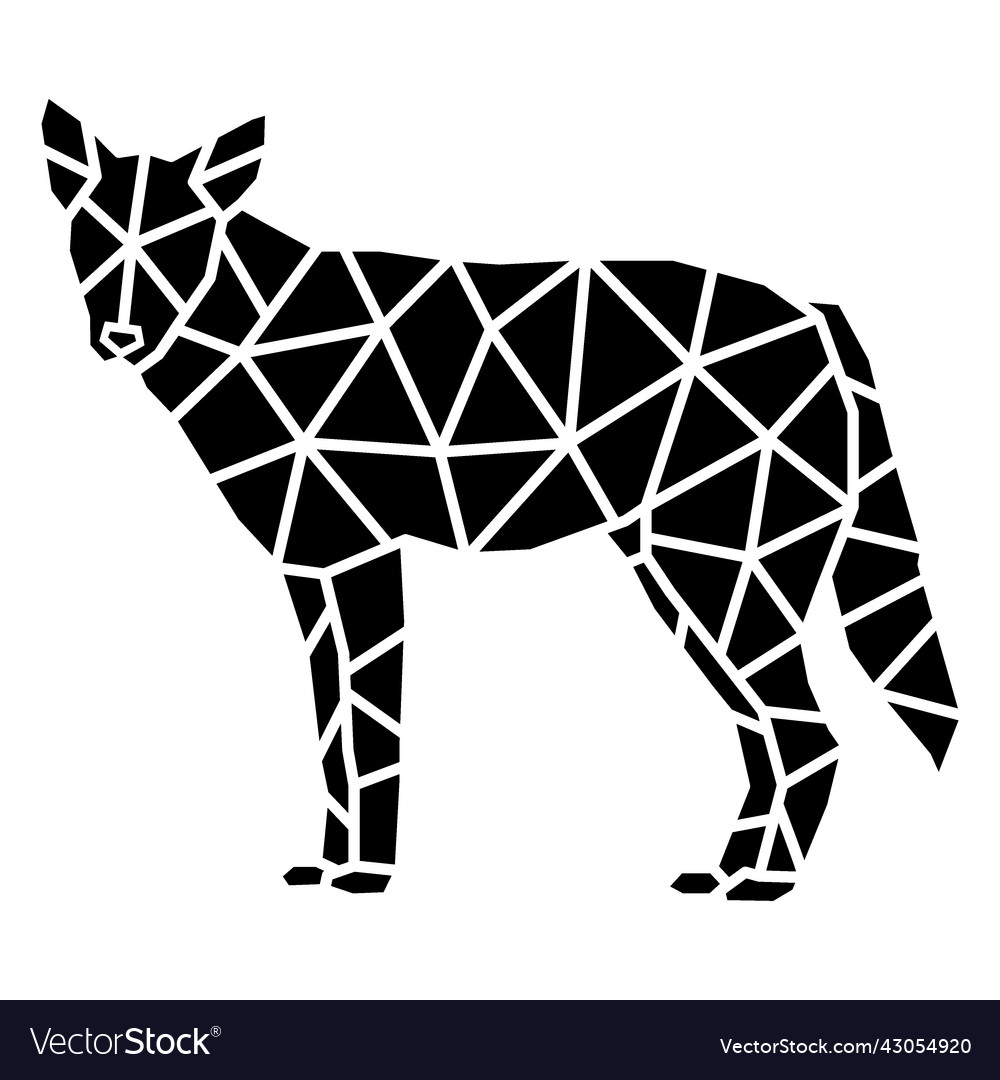 Cut out polygonal wolf Royalty Free Vector Image