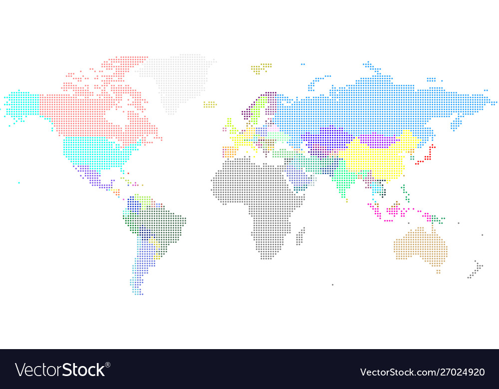 Dotted world map a political Royalty Free Vector Image