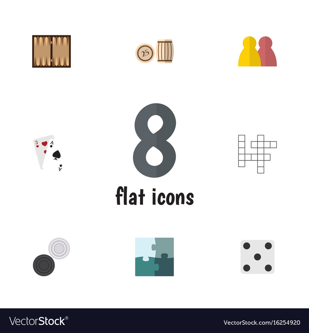 Flat icon play set of chequer dice people