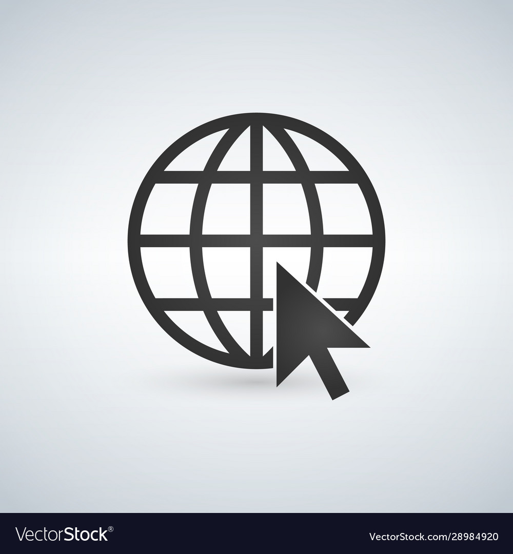 Internet icongo to web sign symbol globe