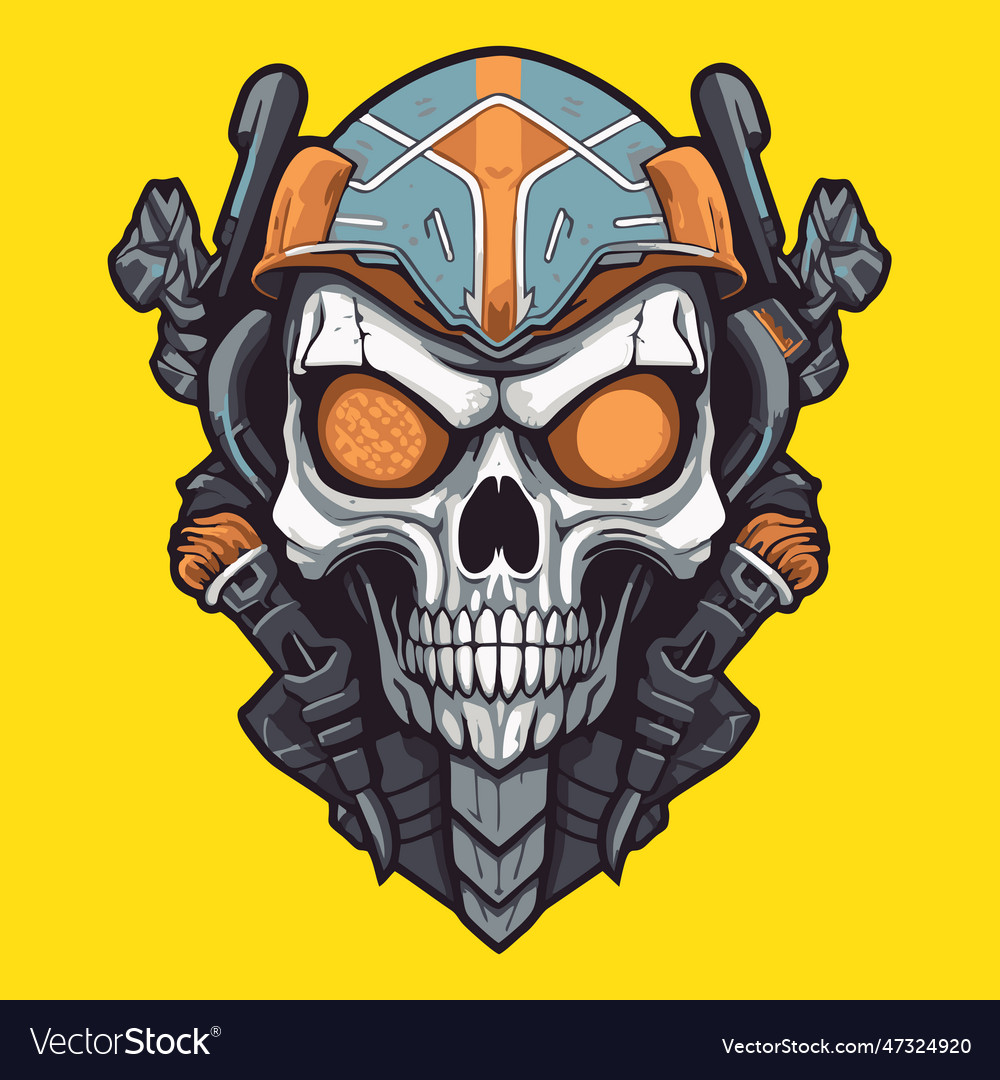 Intricate skull symbol warrior for ts Royalty Free Vector