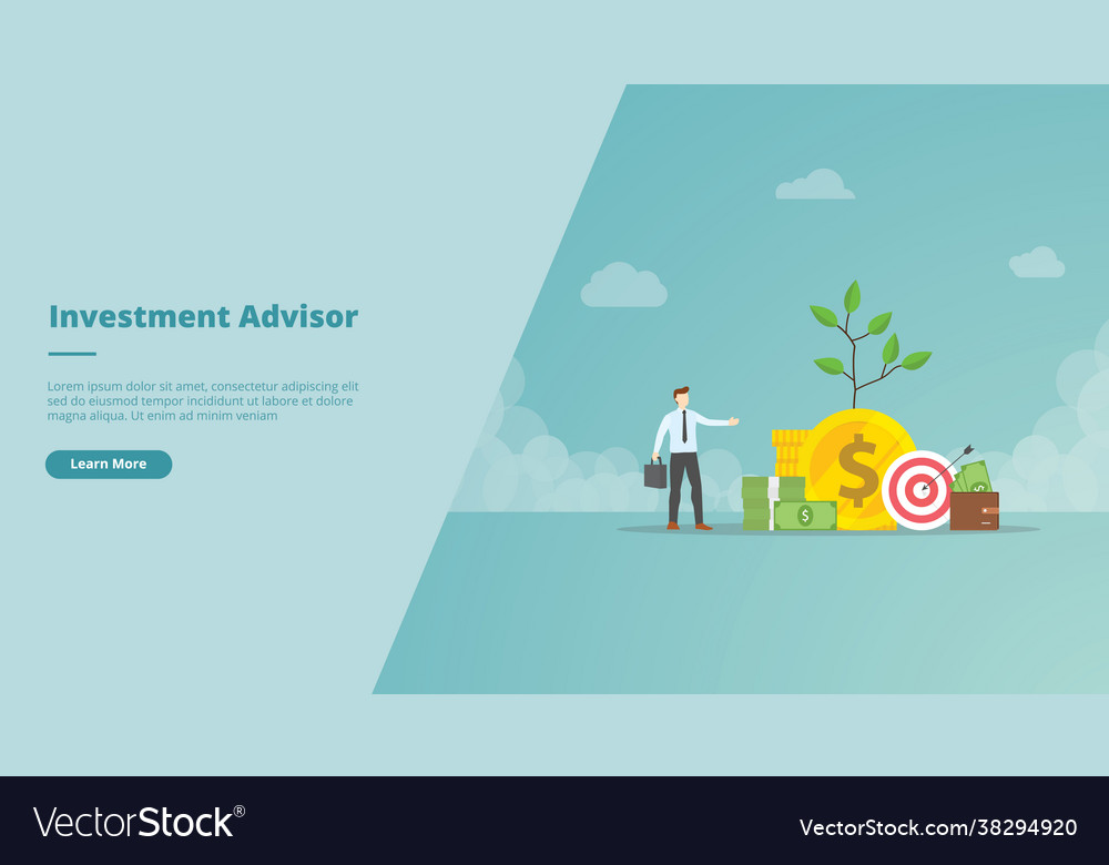 Investment advisor concept for website landing Vector Image