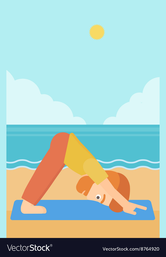 Man practicing yoga Royalty Free Vector Image - VectorStock