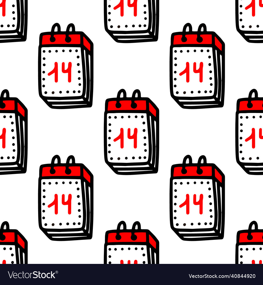 Seamless pattern with calendars vector image Seamless pattern with calendars