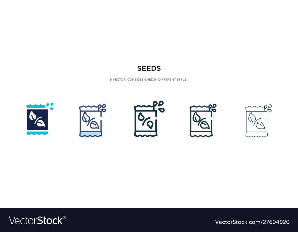 Seeds icon in different style two colored vector image Seeds icon in different style two colored