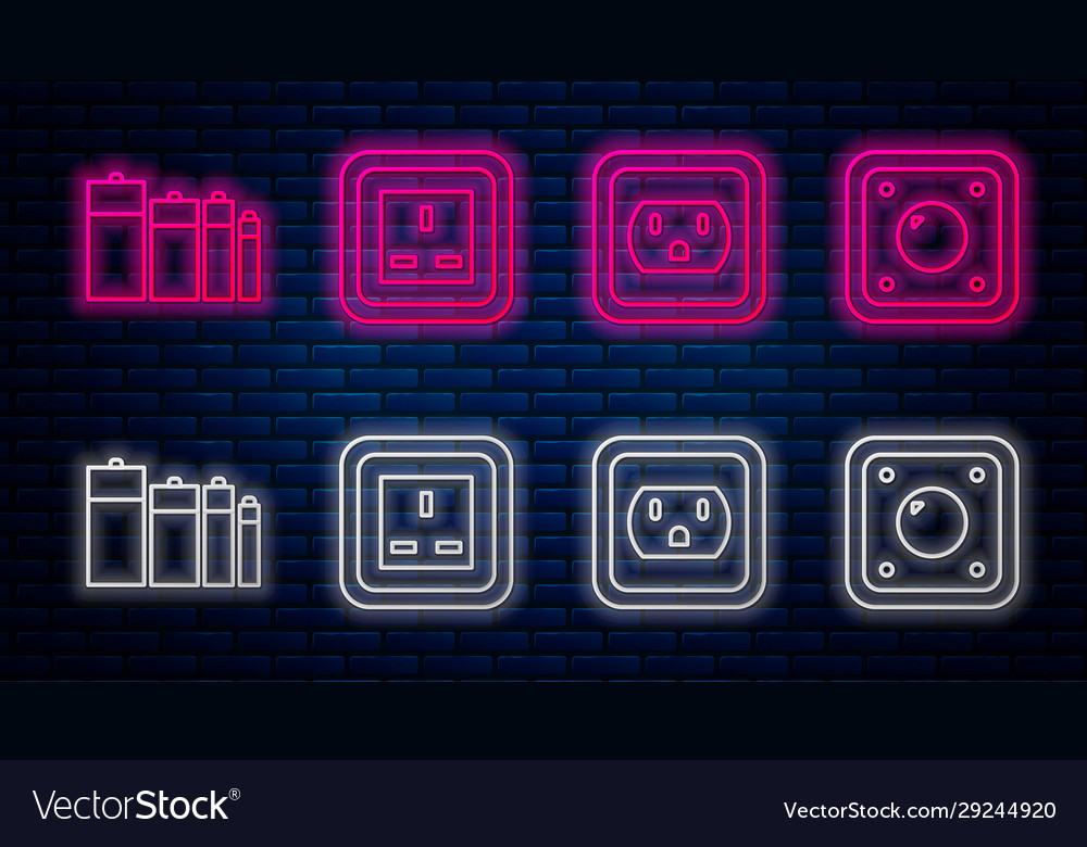 Set line electrical outlet electrical outlet Vector Image