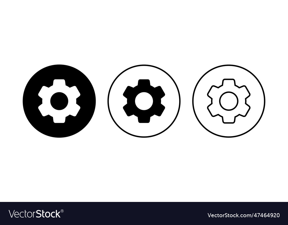 Setting icon set cog settings symbol vector image Setting icon set cog settings symbol