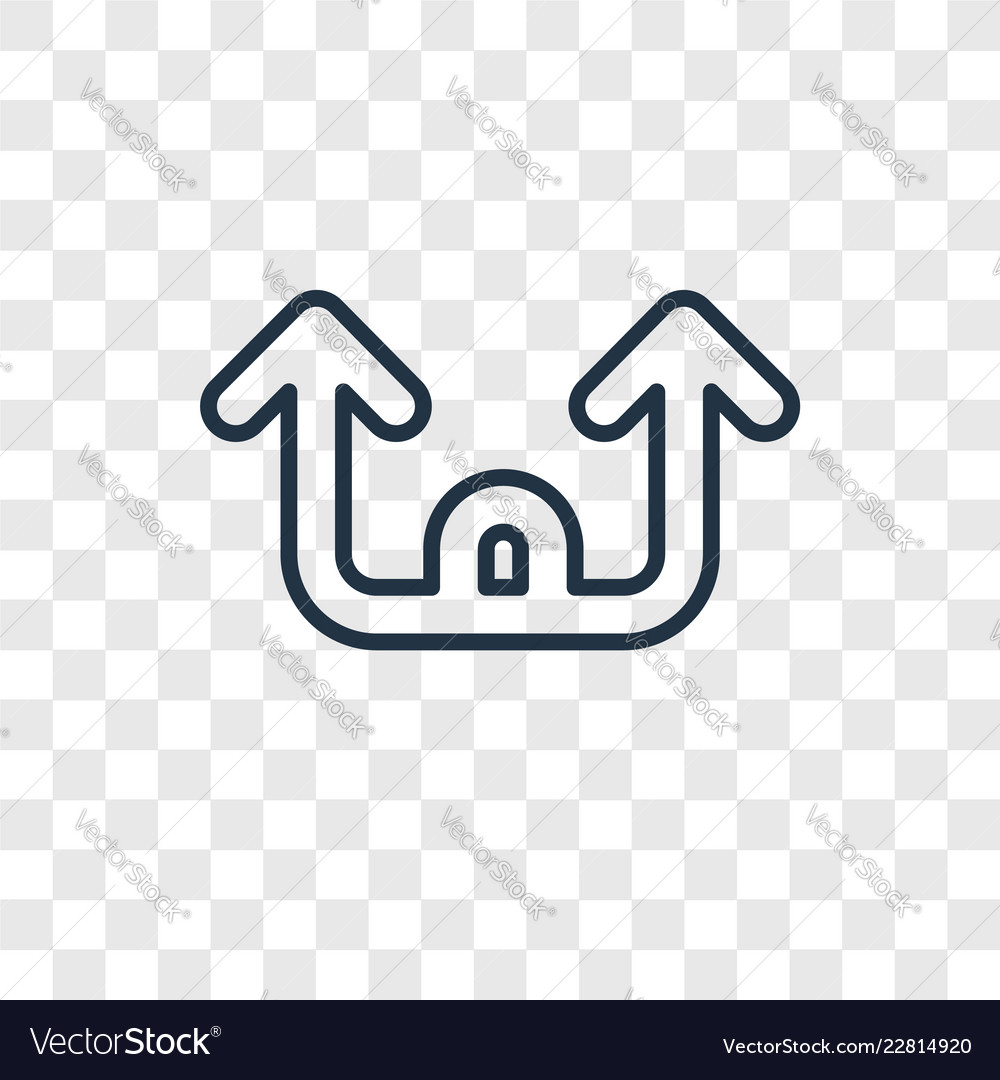 Upward concept linear icon isolated vector image Upward concept linear icon isolated