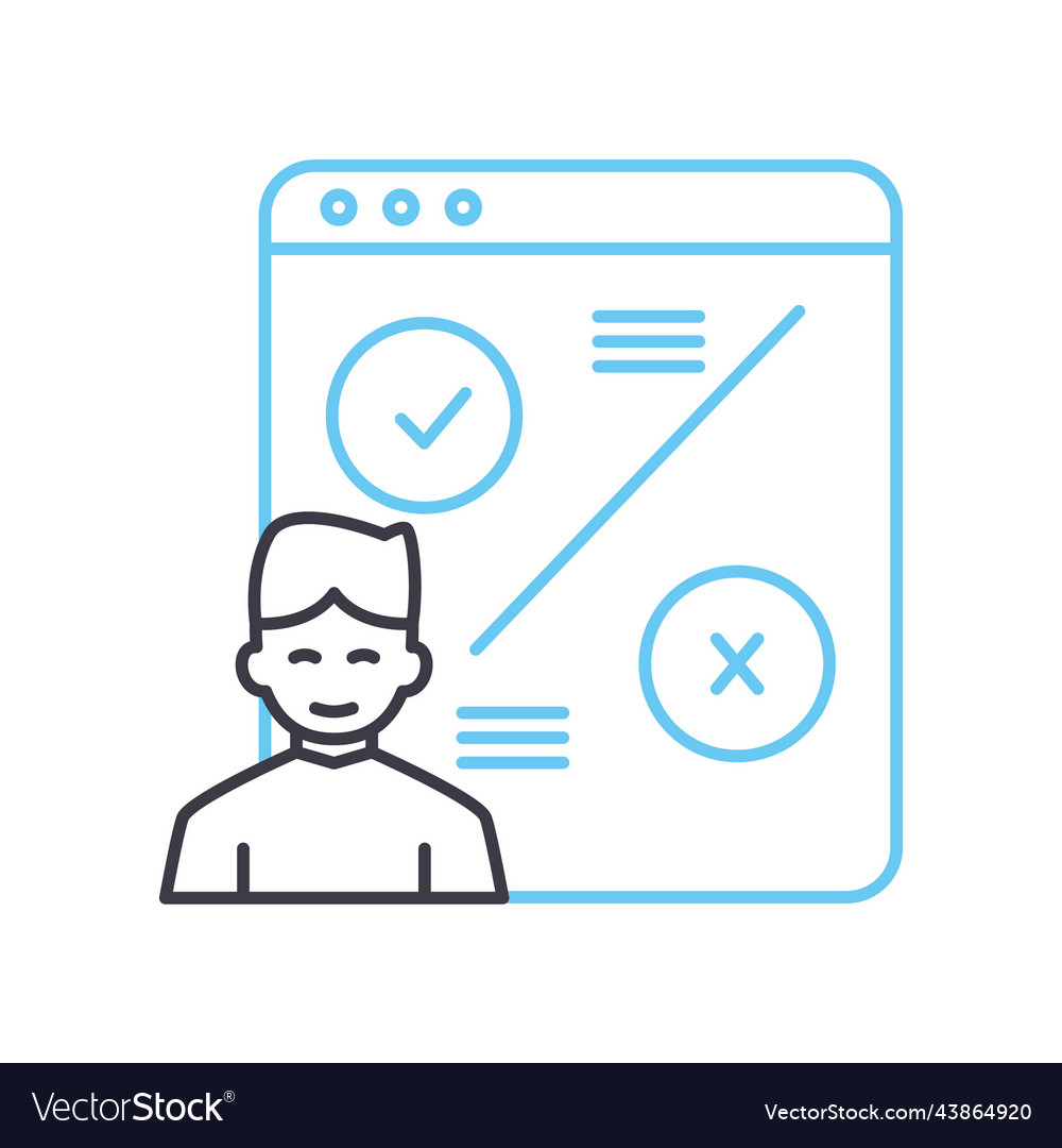 User testing line icon outline symbol vector image User testing line icon outline symbol
