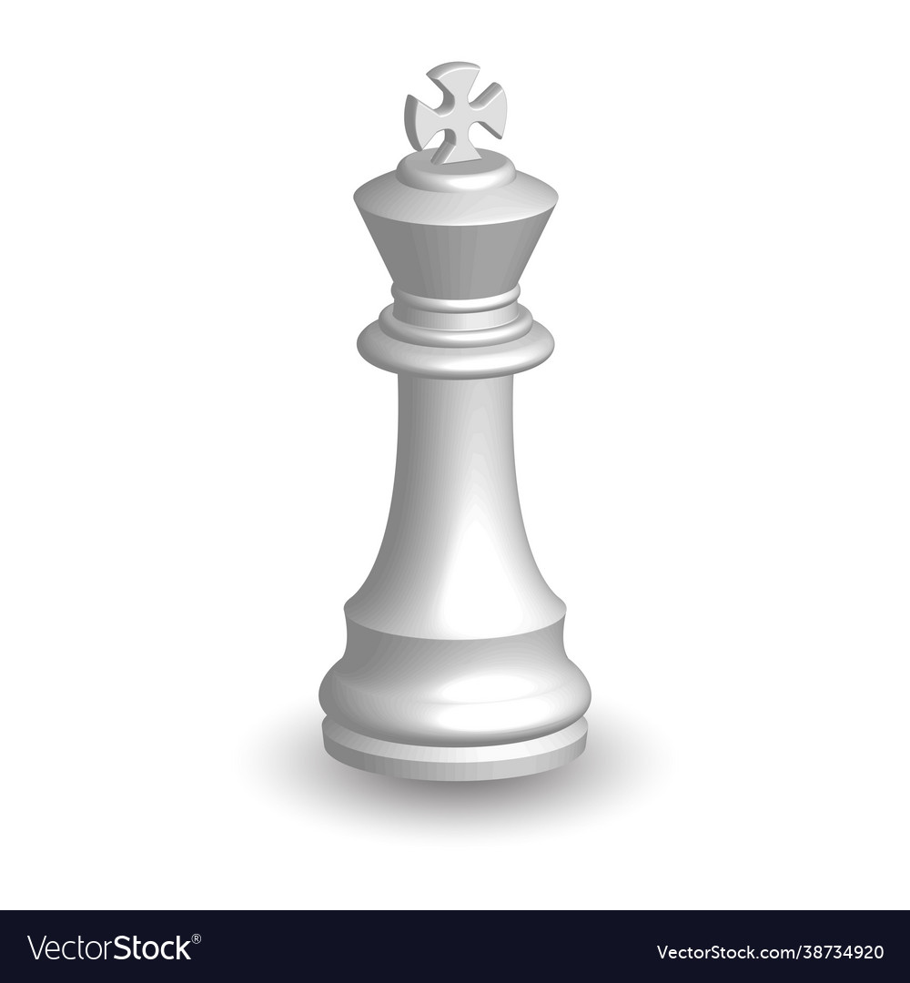 White chess piece king 3d on background Royalty Free Vector