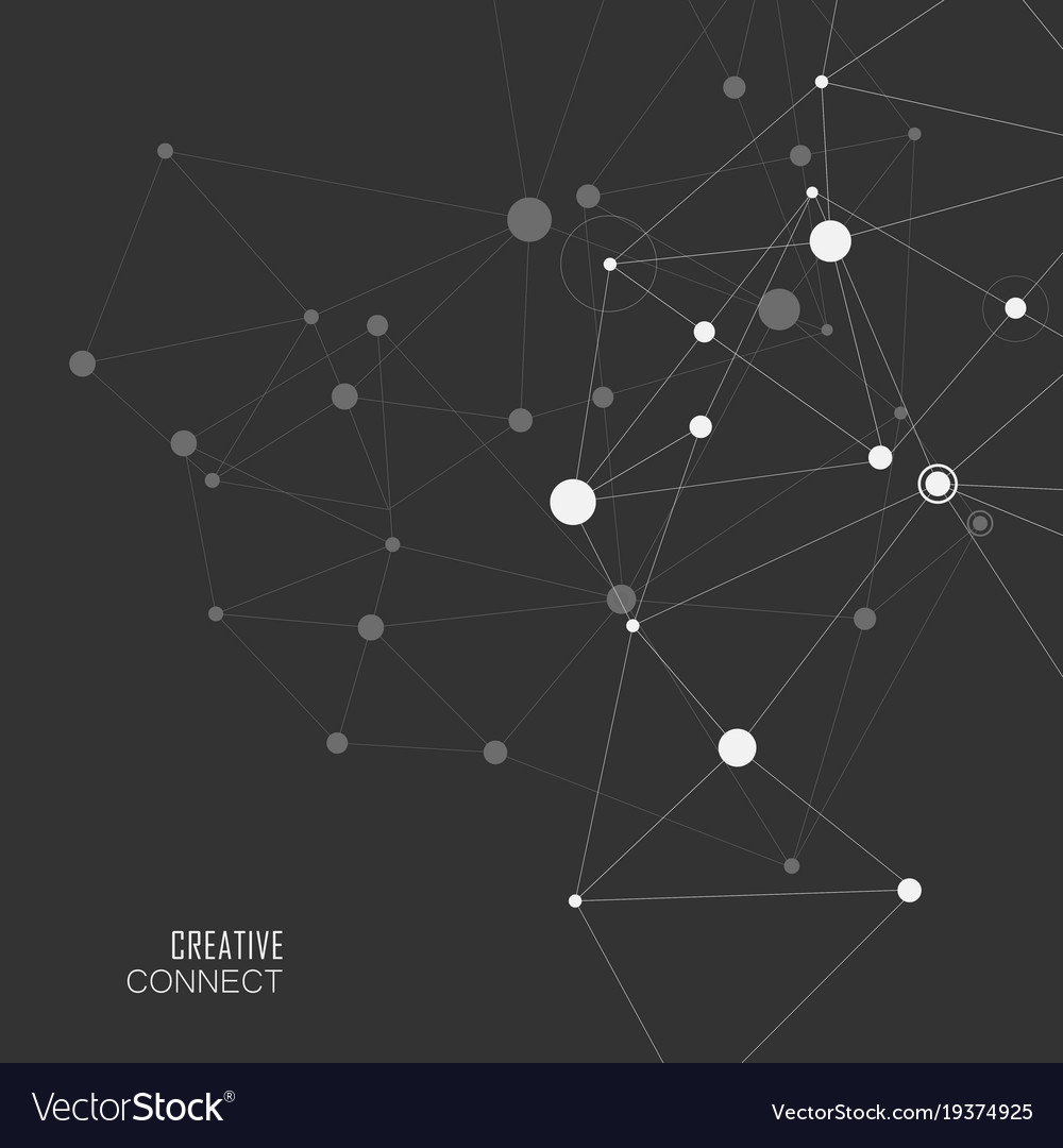 Connection white dots and lines science background