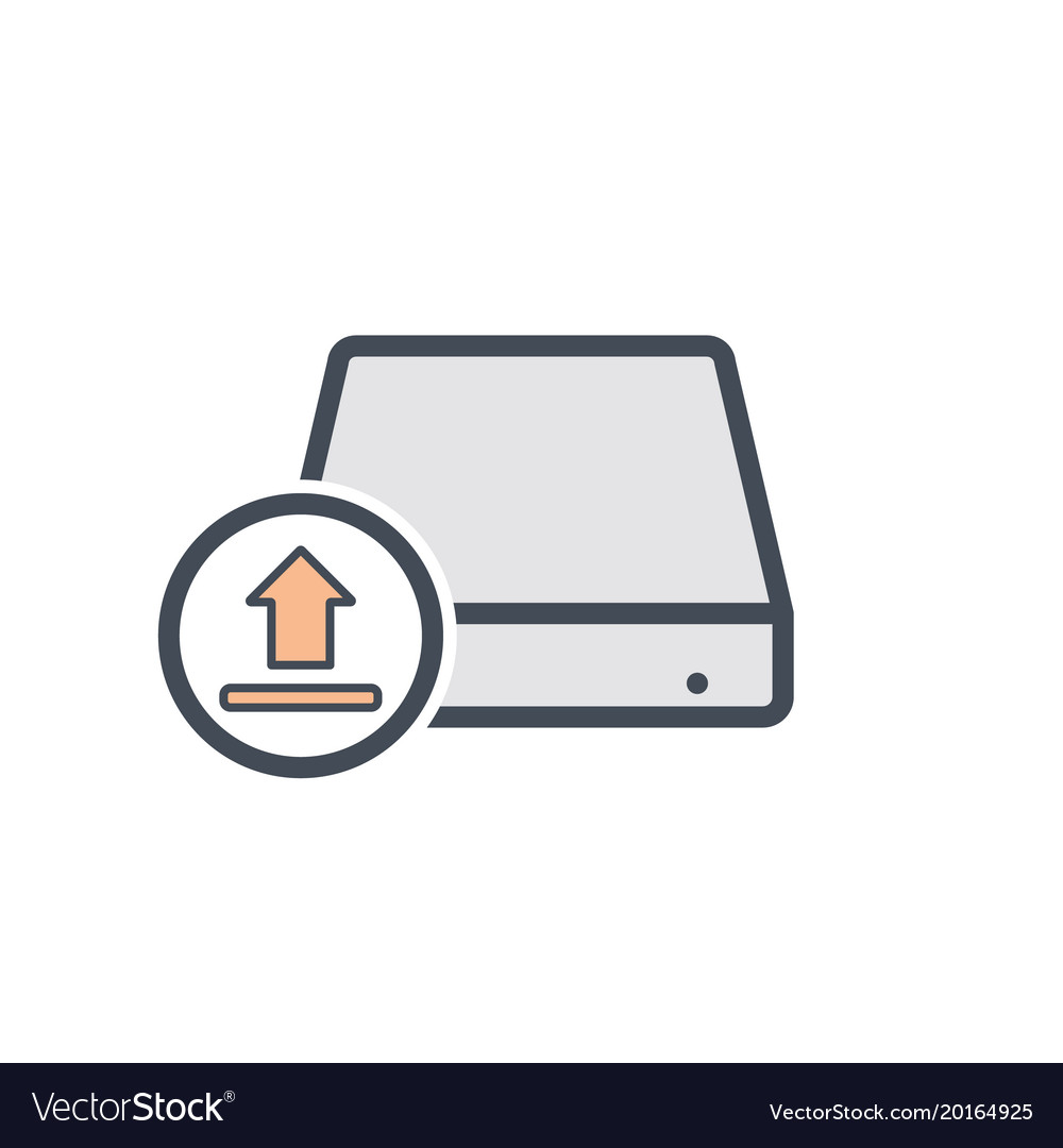 Disk drive storage upload icon