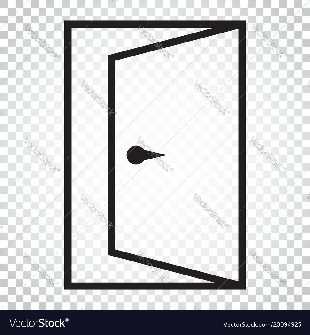 Door icon in line style exit open