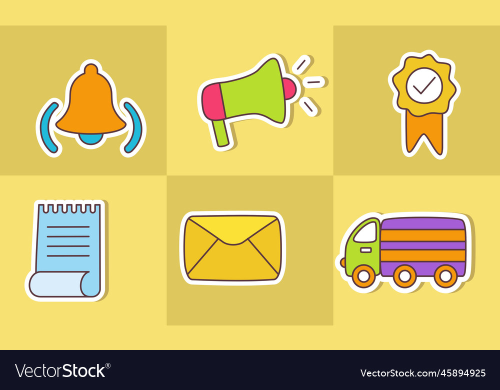 E-commerce sticker icons doodle coloring