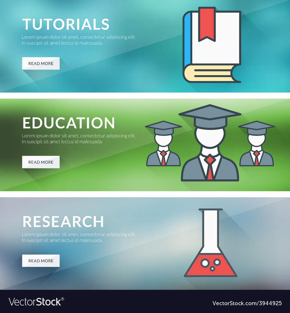 Flat design concept for tutorials education Vector Image