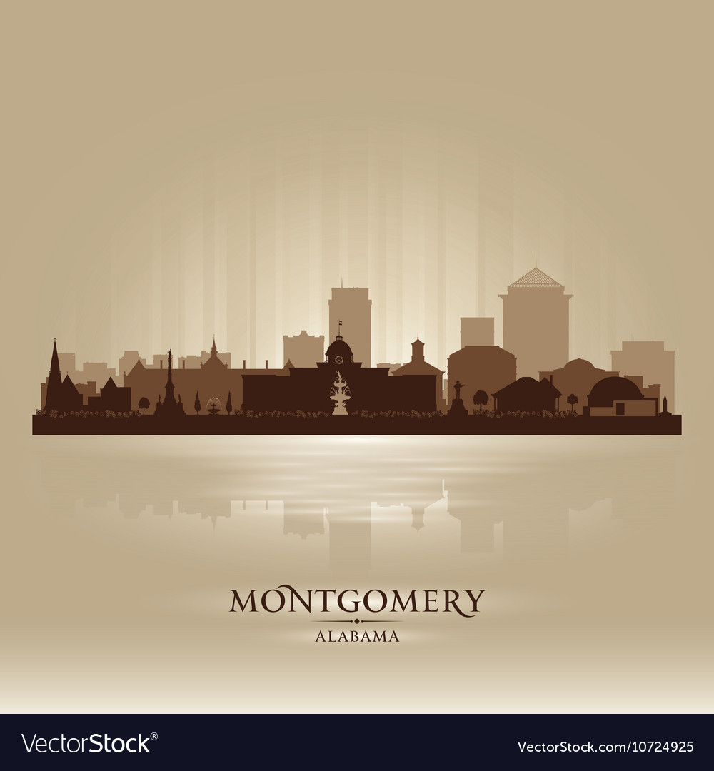 Montgomery Alabama City Skyline Silhouette Vector Image