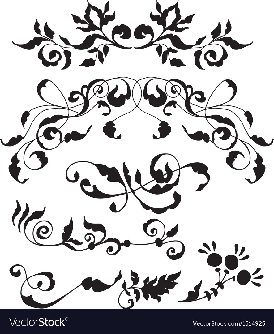 Ornate Floral Scroll Elements