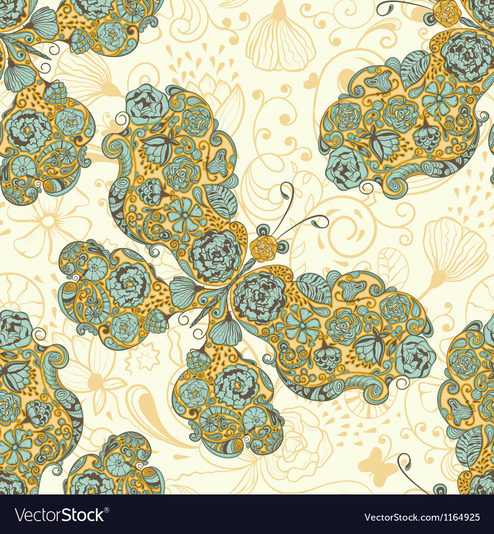 Seamless pattern with butterflies