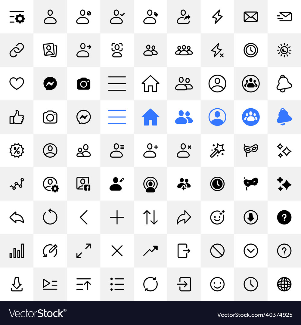 Social media interface application icons Vector Image