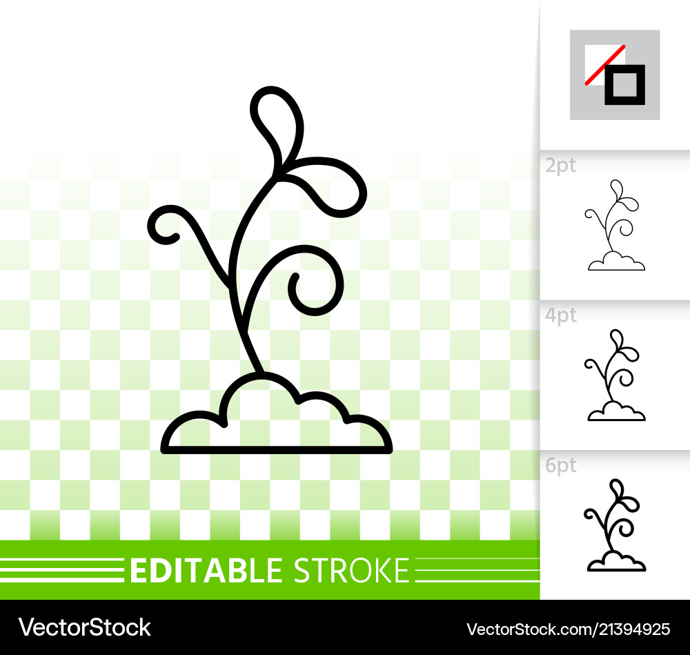 Sprout simple black line icon Royalty Free Vector Image