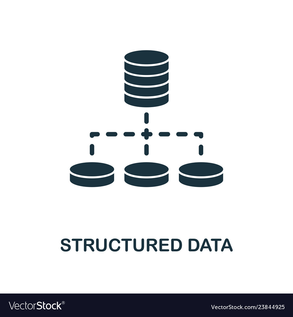 Structured data icon monochrome style design from Vector Image