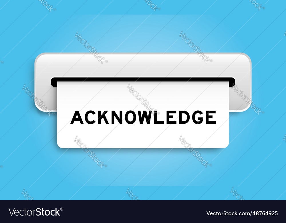 White coupon banner with word acknowledge from vector image White coupon banner with word acknowledge from