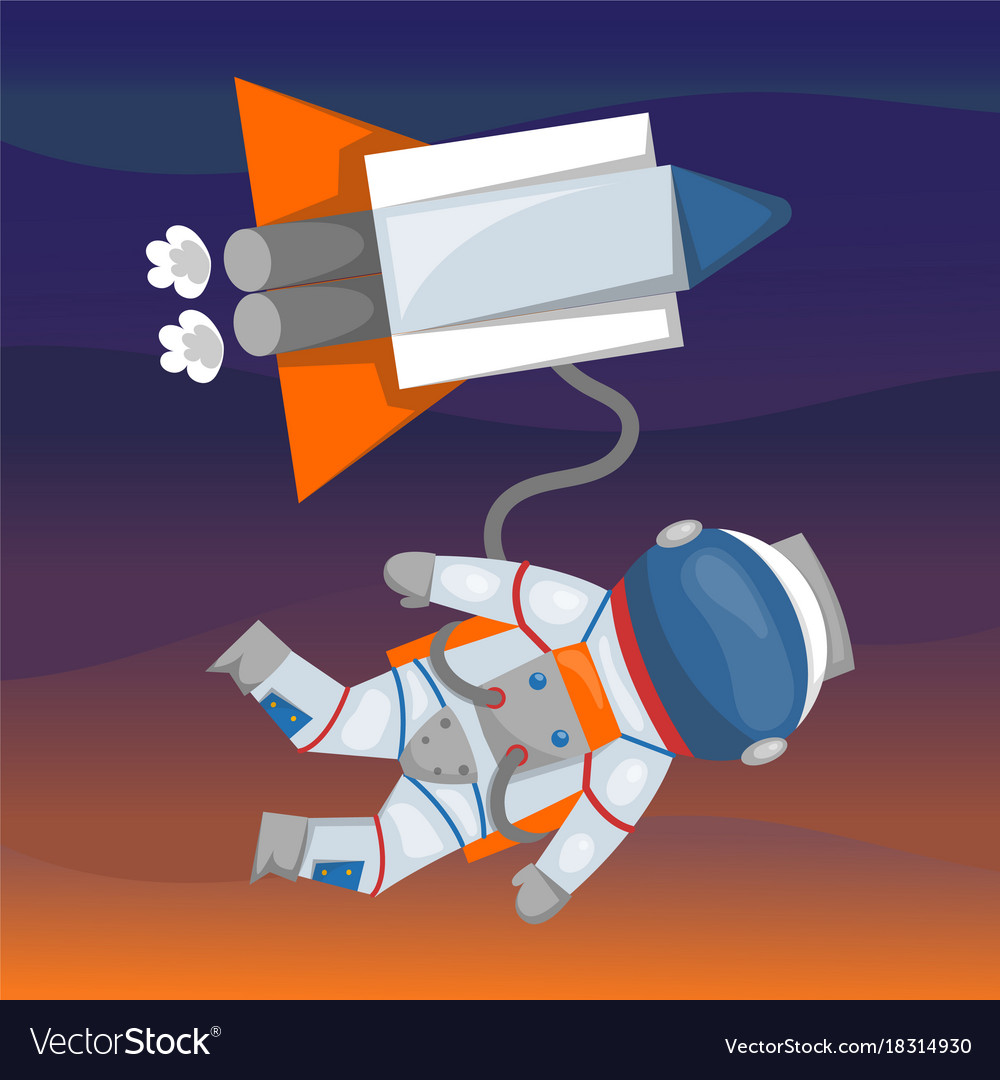Astronauts in space working character