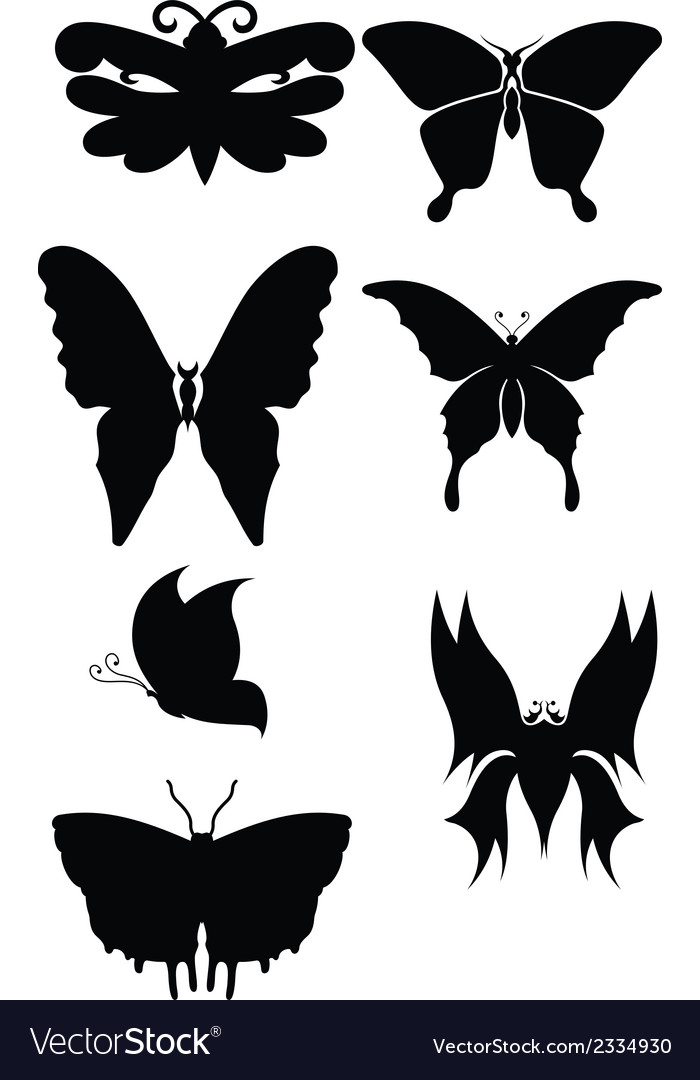 Butterfly Silhouettes Royalty Free Vector Image 9209