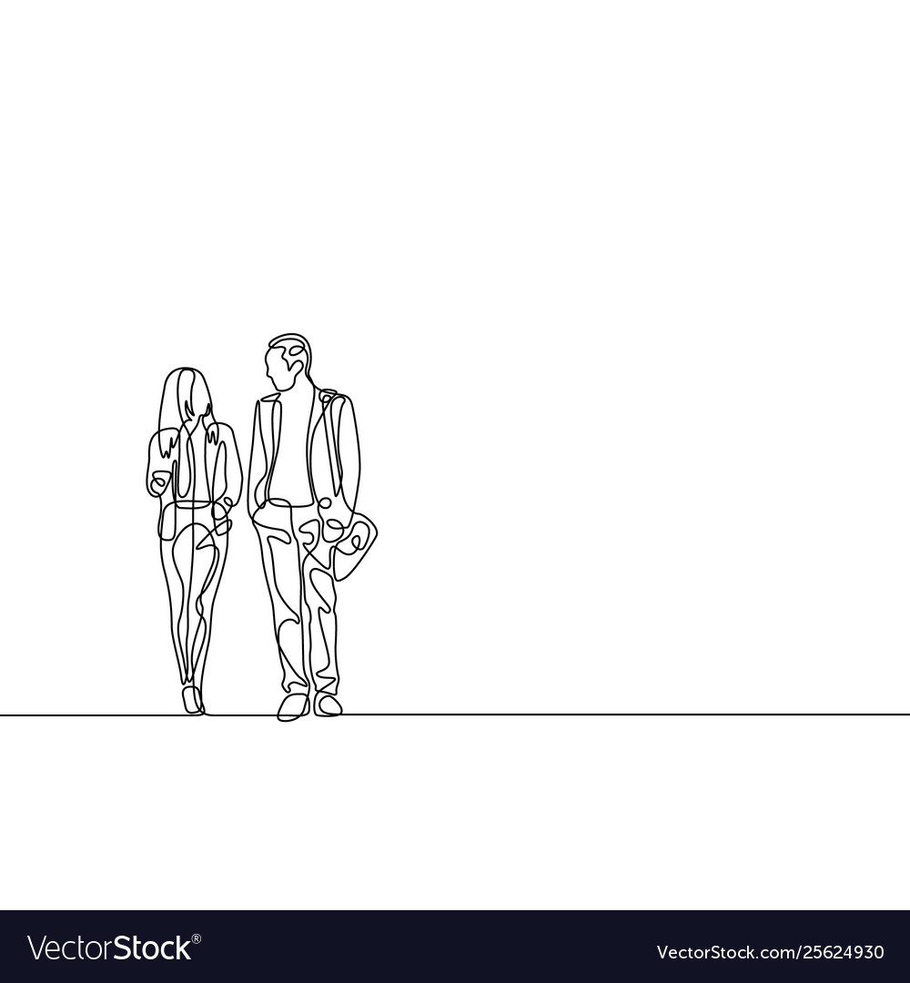 Continuous Line Businessman And Businesswoman Vector Image Continuous Line Businessman And Businesswoman Vector Image