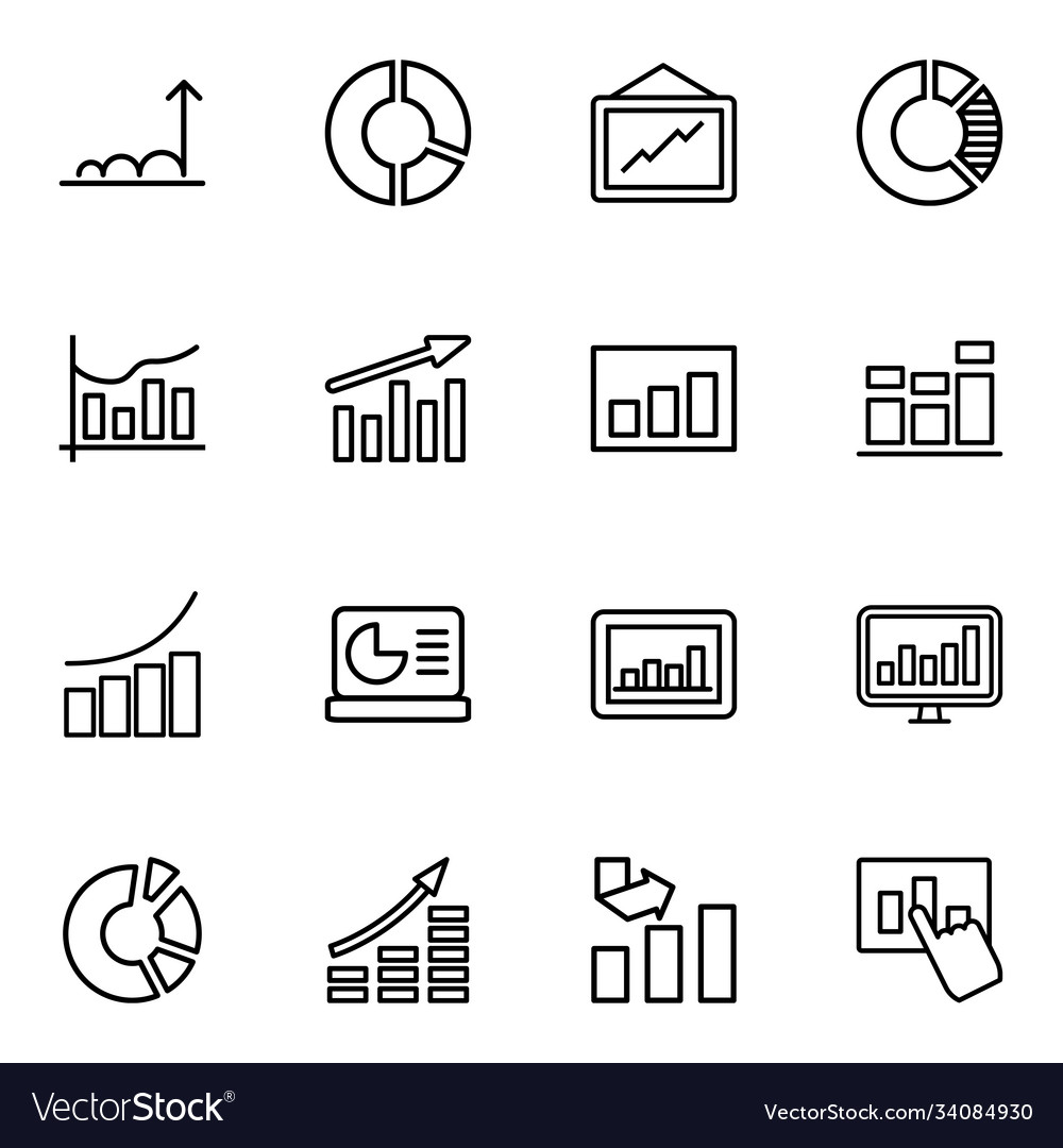 Diagram icons Royalty Free Vector Image - VectorStock