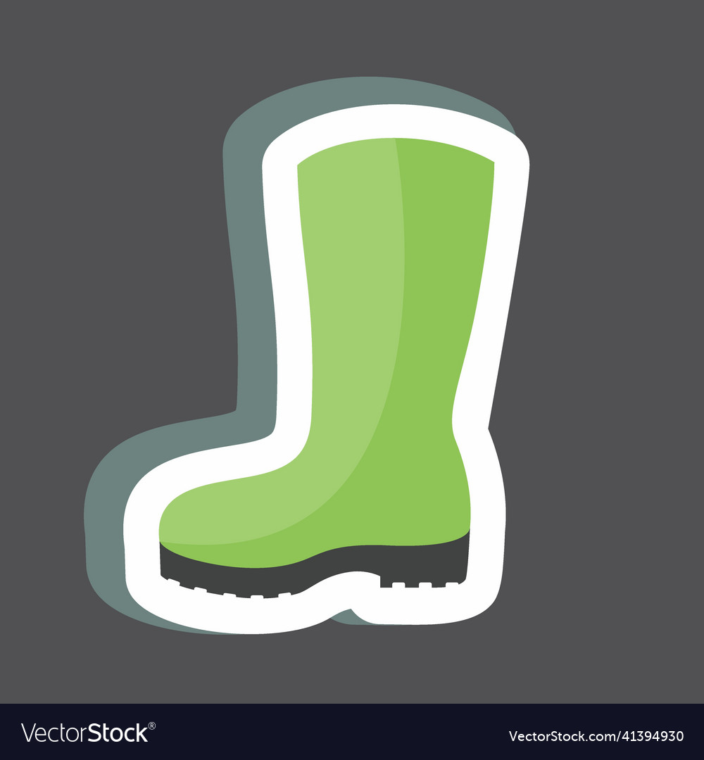 Gardening boots sticker in trendy isolated