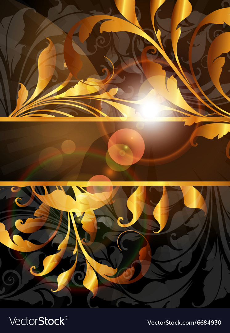 Golden floral banner