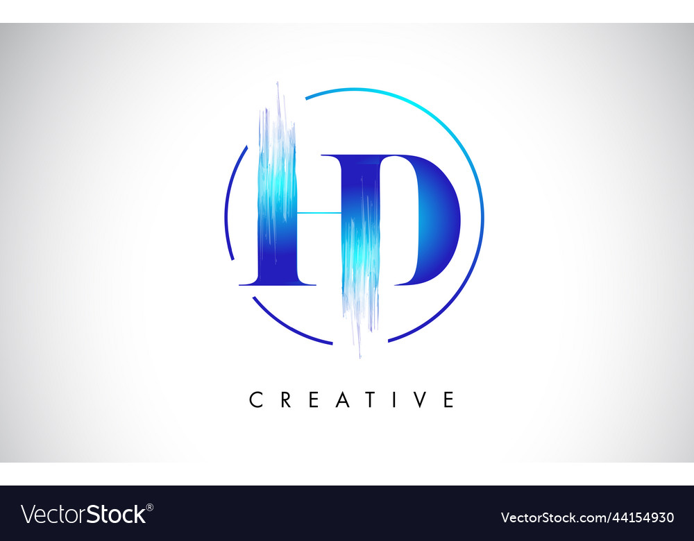 Hd brush stroke letter logo design blue paint