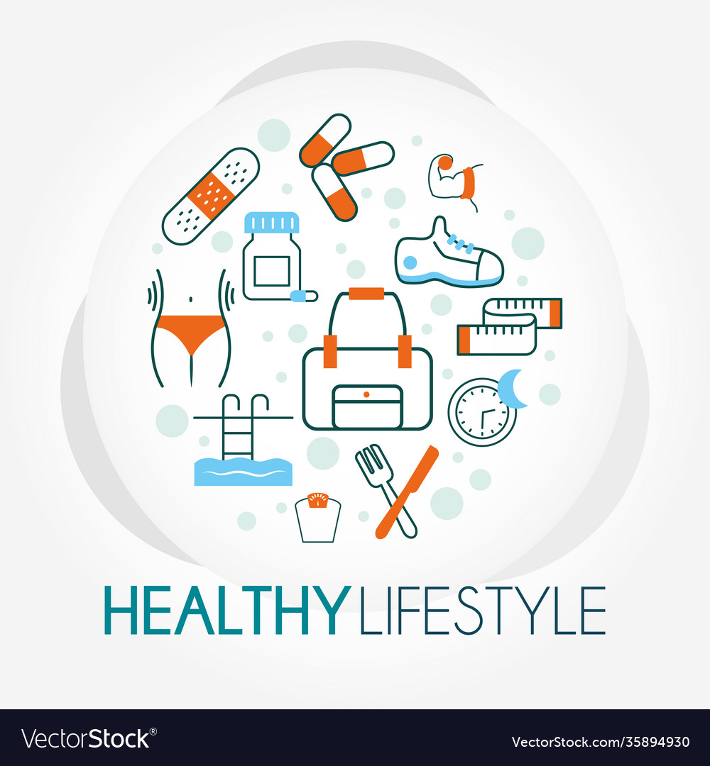 Health lifestyle design line style