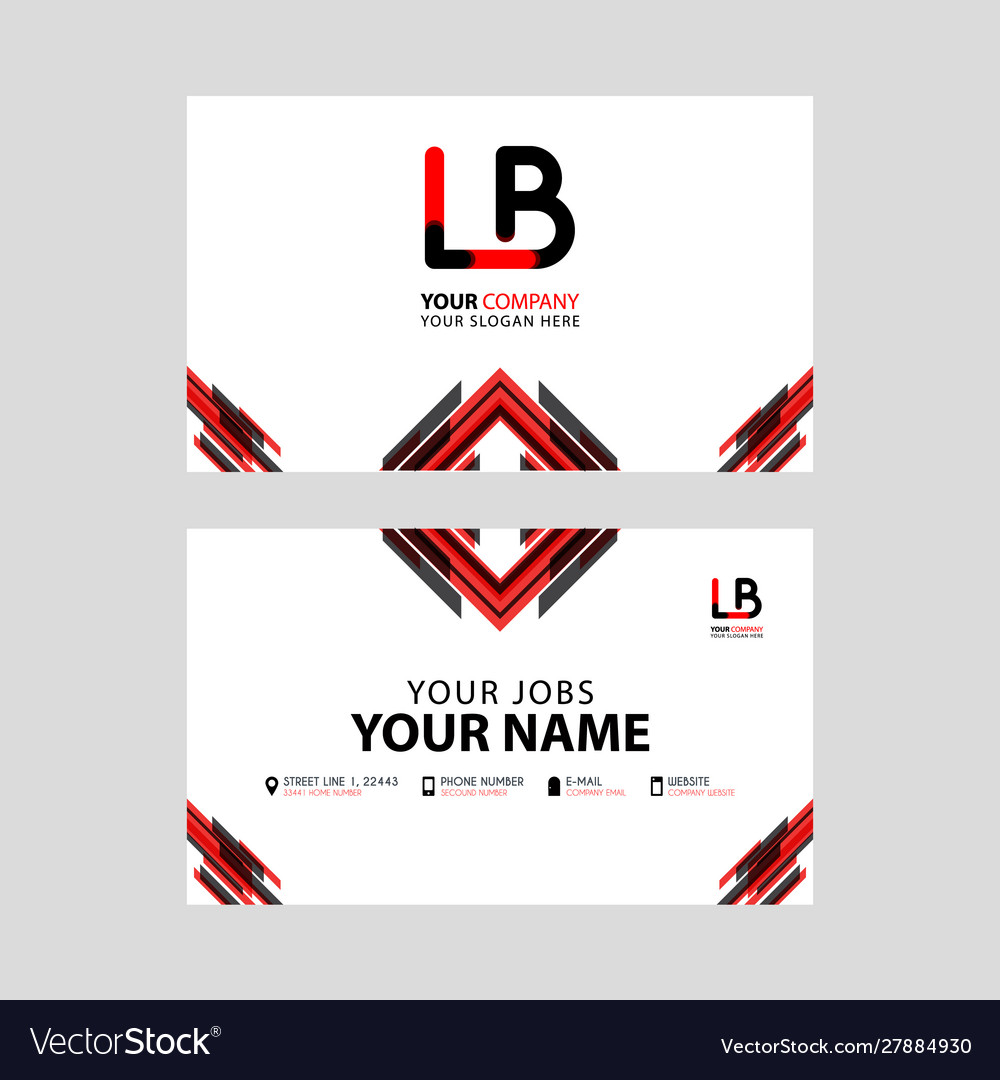 Horizontal name card with lb logo letter