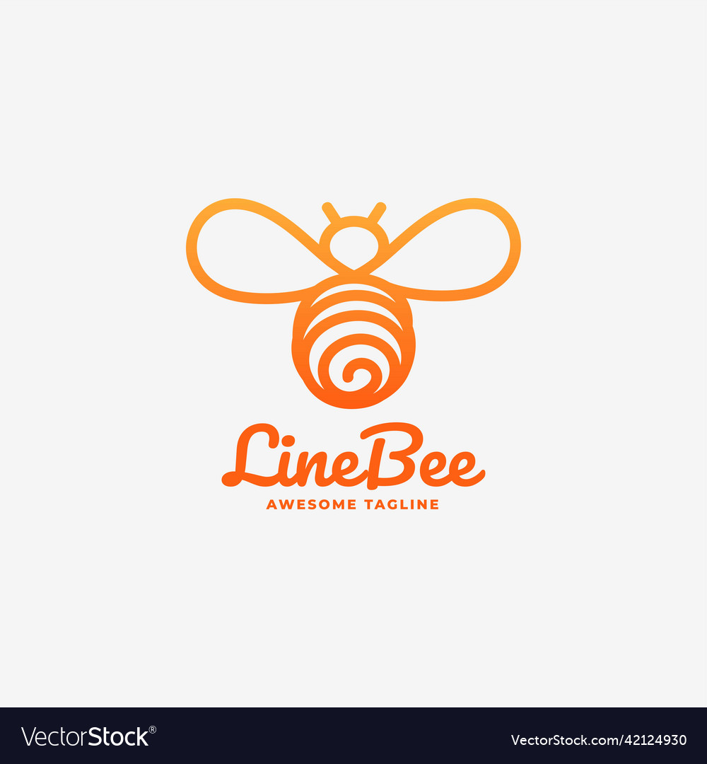 Logo bee line art gradient style