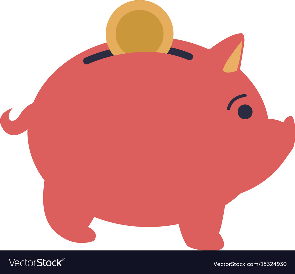 Pink piggy put coin money banking