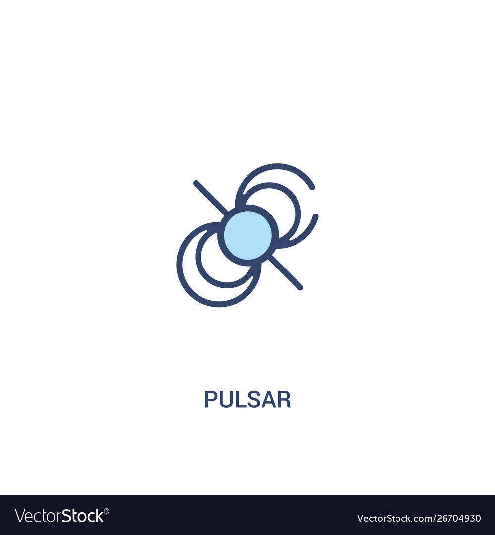 Pulsar concept 2 colored icon simple line element vector image Pulsar concept 2 colored icon simple line element