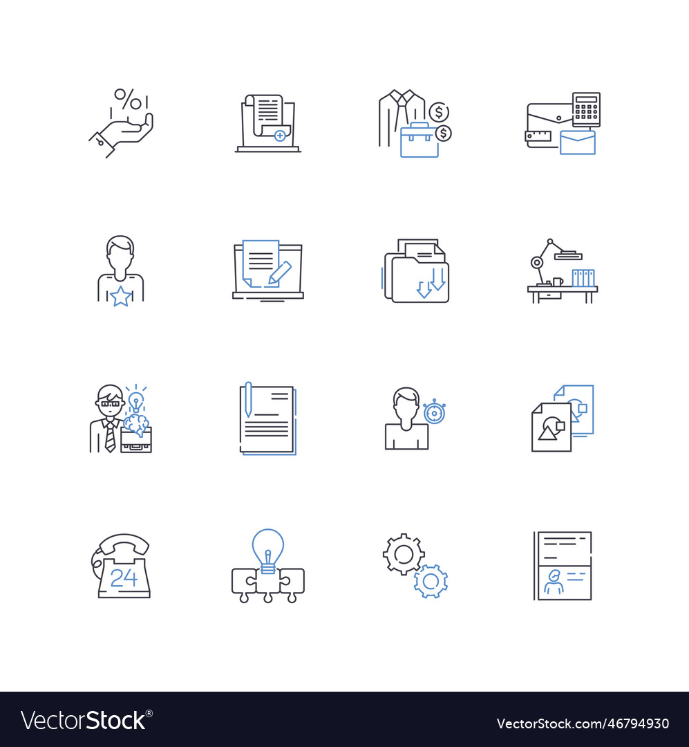 Revenue management line icons collection pricing