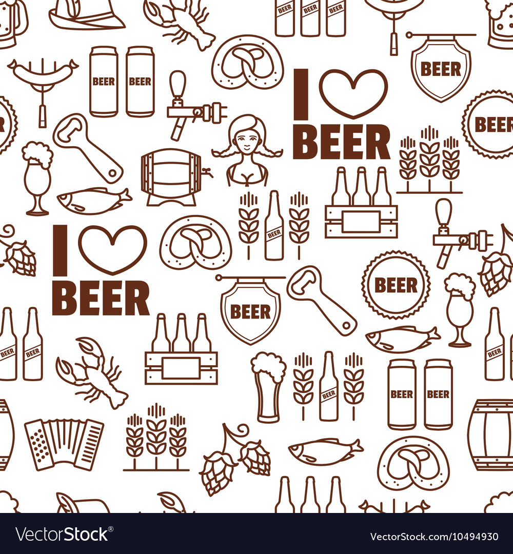 Seamless background of oktoberfest elements