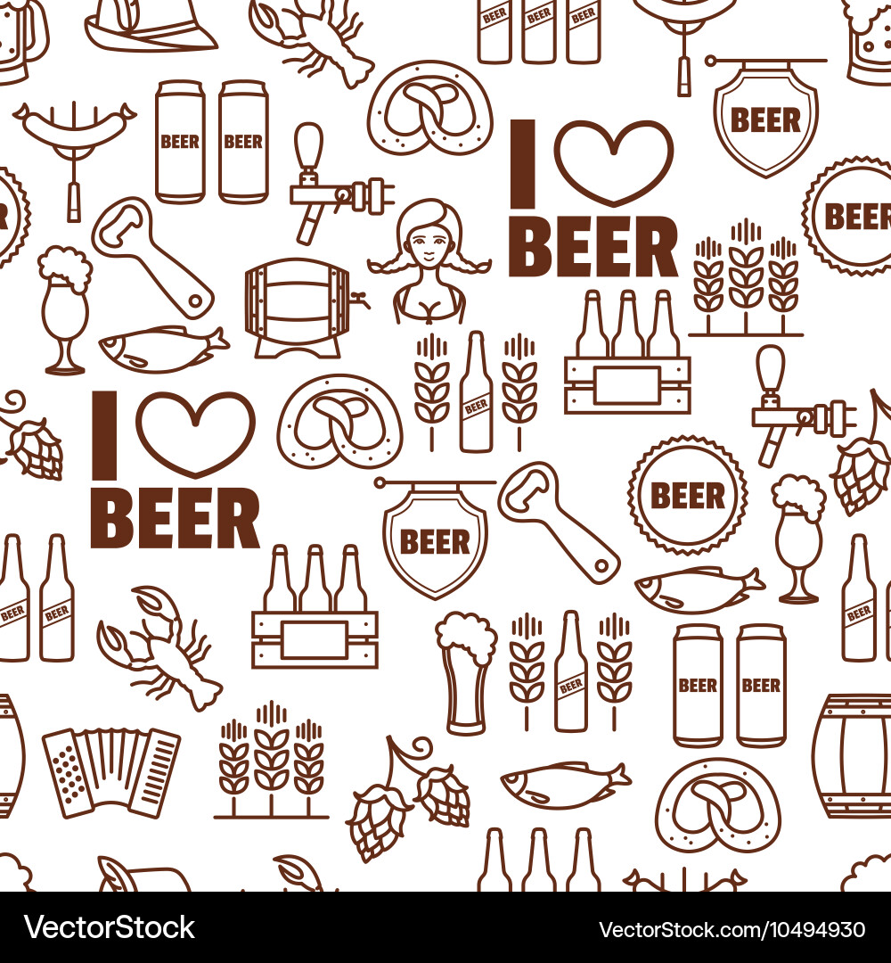 Seamless background oktoberfest elements Vector Image