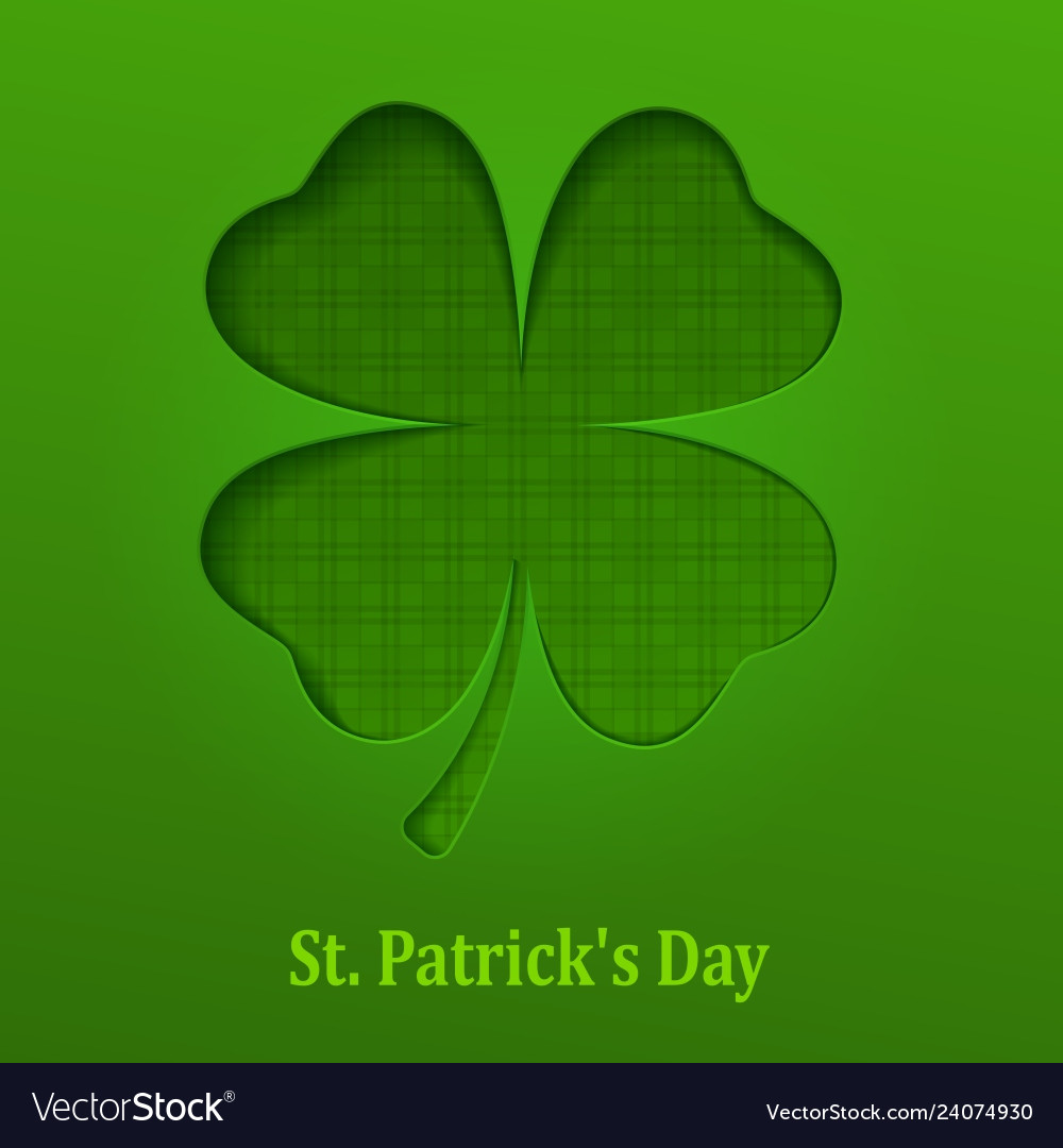 St patricks lucky clover leaf Royalty Free Vector Image