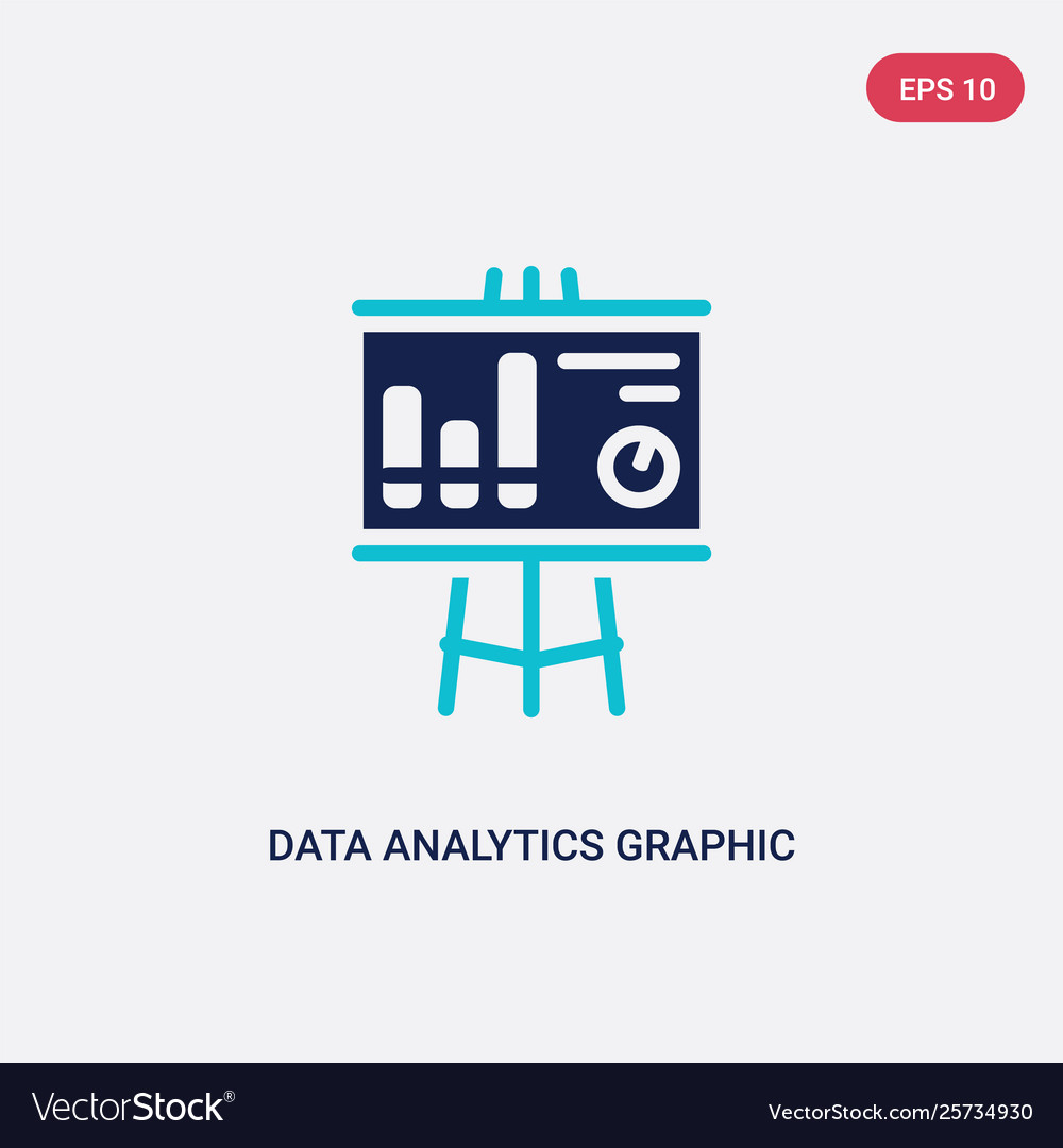 Two color data analytics graphic vector image Two color data analytics graphic