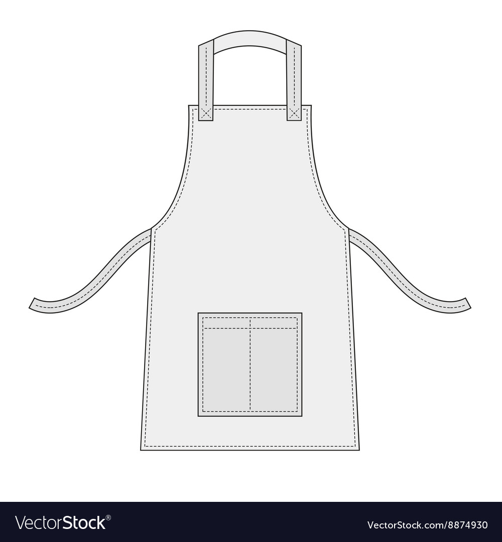 White Apron With Outsets And Pocket Royalty Free Vector 3155