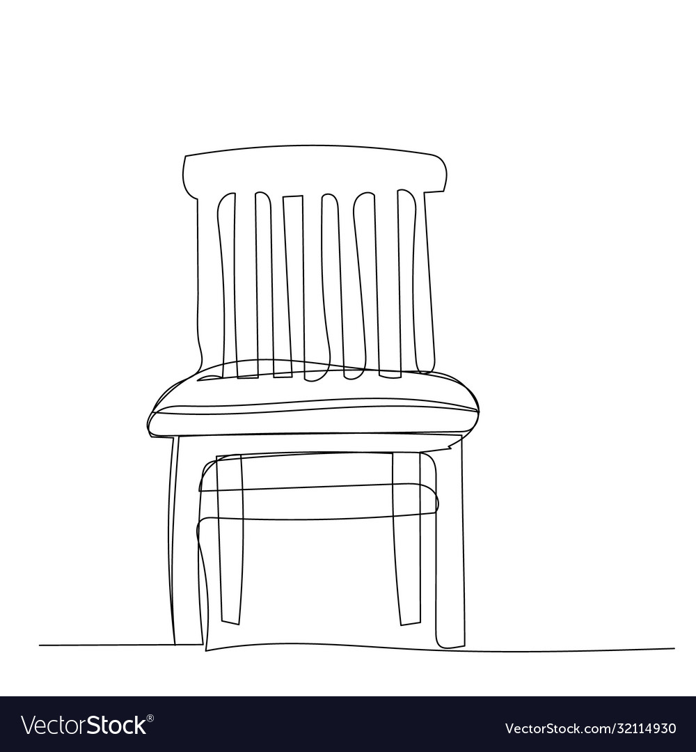 White background chair continuous line drawing