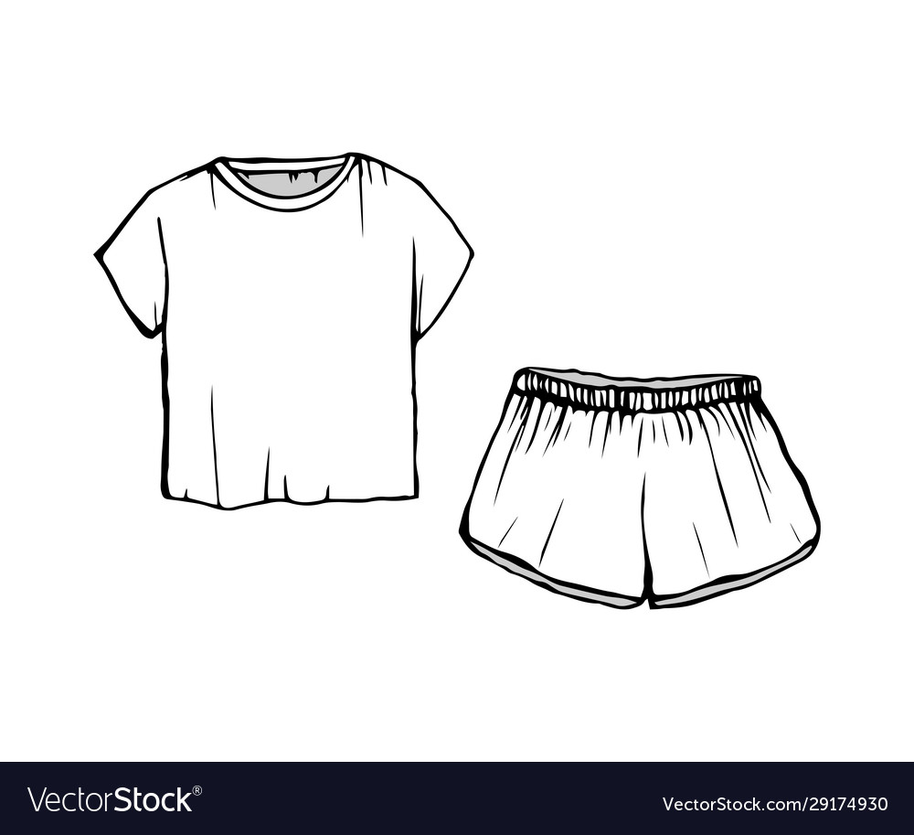 White Sleepwear Set - Shorts & T-Shirt